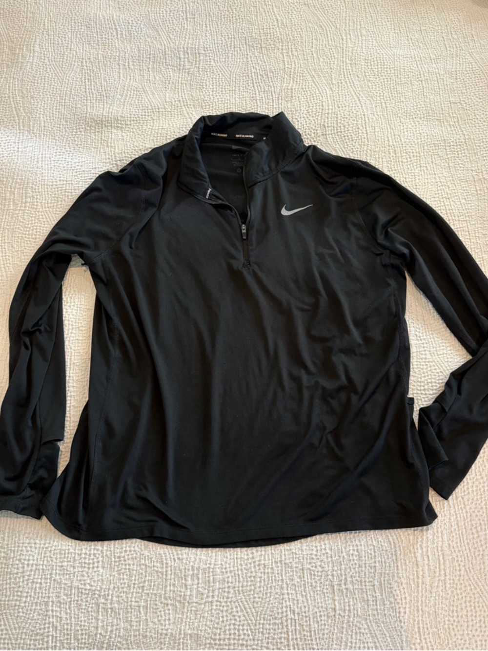 Nike Black Long-Sleeve Quarter-Zip Performance Top